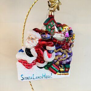 Christopher Radko “Santa Land Here!” Large Christmas Ornament – Made in Poland